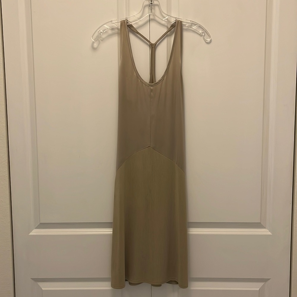 Fine Collection Beige Racerback-style Dress